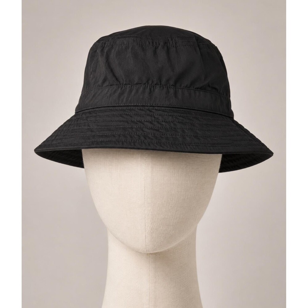 Nordstrom Black Cotton Bucket Hat Made in Italy One Size Wide Brim Sun Hat Class